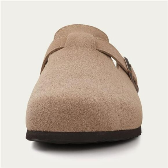 Suede Clogs for Women Cork Footbed Arch Support Mules Slip On Comfort Shoes - Picture 4 of 7
